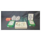 Holiday Decor Collection with Ornaments and String Lights in Storage Bin