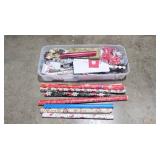 Large Holiday Gift Wrapping Lot with Paper Rolls, Bags, Bows, and Tags