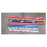 Large Holiday Gift Wrapping Lot with Paper Rolls, Bags, Bows, and Tags