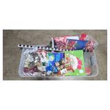 Large Holiday Gift Wrapping Lot with Paper Rolls, Bags, Bows, and Tags