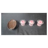 Home Decor Lot with 2 Wall Clocks, Ceramic Canisters, Candles, and Vase