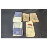 Collection of Assorted Kitchen and Decorative Towels, Doilies, and Stand