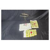 Collection of Assorted Kitchen and Decorative Towels, Doilies, and Stand
