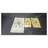Collection of Assorted Kitchen and Decorative Towels, Doilies, and Stand