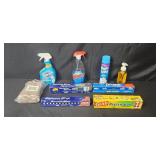 Household Cleaning and Kitchen Wrap Supplies Lot - content quantities unknown