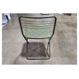 Set of 4 Vintage Green Metal Folding Chairs