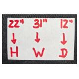 Three-Shelf White Bookcase 31in W x 22in H x 12in D