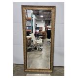 Large Ornate Gold Framed Wall Mirror 63x30 Inches