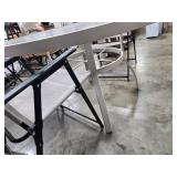 Glass Top Patio Table with 2 Mesh Chairs, 47 Inch Diameter