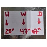 Glass Top Patio Table with 2 Mesh Chairs, 47 Inch Diameter