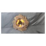 Fall Floral Wreath with Pinecones and Decorative String Art Christmas Tree