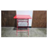 Set of 3 Red Folding Tables 28x24x24 Inches