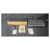 HP OfficeJet 250 Mobile All-in-One Printer Bundle with Wireless Keyboard, Mouse, and Photo Card Pack - untested