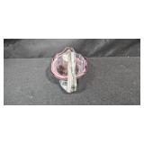 Home Decor Lot with Faux Ivy Plant, Murano Like Glass Swan Dish (label is worn), Votive Candles, and Ornate Candle Holder