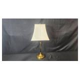 Brass Table Lamp with Square Fabric Shade