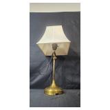 Brass Table Lamp with Square Fabric Shade