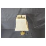 Brass Table Lamp with Square Fabric Shade
