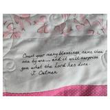 Set of 2 Handmade Patchwork Quilts with Embroidered Quotes
