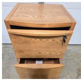 2-Drawer Wood Office Filing Cabinet with Lock and Key