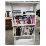 White 3-Shelf Bookcase with Assorted Book Collection