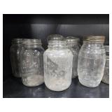 Collection of Vintage Glass Canning and Mason Jars Assorted Brands