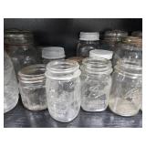 Collection of Vintage Glass Canning and Mason Jars Assorted Brands