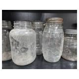 Collection of Vintage Glass Canning and Mason Jars Assorted Brands