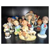 Collection of Vintage and Collectible Porcelain Figurines by Lefton, Homco, and Campbell