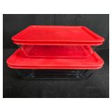 Glass Food Storage Containers and White Covered Casserole Dish