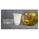 Collection of Vintage Glass and Metal Vases and Bowls