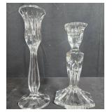 Collection of Crystal Glass Candle Holders with Dual and Single Designs