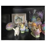 Vintage Easter Bunny and Spring Figurines Collection with Decor Accents