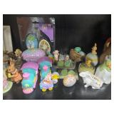 Vintage Easter Bunny and Spring Figurines Collection with Decor Accents
