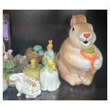 Vintage Easter Bunny and Spring Figurines Collection with Decor Accents