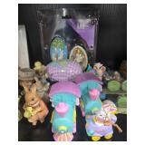 Vintage Easter Bunny and Spring Figurines Collection with Decor Accents