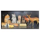 Assorted Animal and Figurine Collection - Vintage Cats, Dogs, Deer, and Girl with Puppies