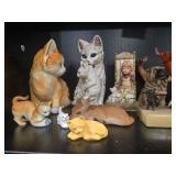 Assorted Animal and Figurine Collection - Vintage Cats, Dogs, Deer, and Girl with Puppies