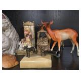 Assorted Animal and Figurine Collection - Vintage Cats, Dogs, Deer, and Girl with Puppies