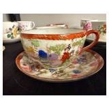 Set of Vintage Floral Porcelain Tea Cups and Saucers Mixed Patterns