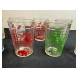 Set of Vintage Nursery Rhyme Glasses with Colorful Graphics