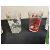 Set of Vintage Nursery Rhyme Glasses with Colorful Graphics