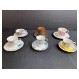 Set of 6 Vintage Teacup and Saucer Sets Made in Japan and Avon 1984