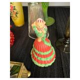 Collection of Vintage Glass Vases, Trinket Boxes, and Avon Bell