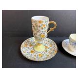 Set of 6 Vintage Porcelain Demitasse Cups and Saucers Japan and England