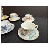 Set of 6 Vintage Porcelain Demitasse Cups and Saucers Japan and England