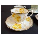Collection of 6 Vintage Teacup and Saucer Sets - Royal Albert, Hand Painted Japan, and Assorted Designs