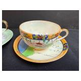 Collection of 6 Vintage Teacup and Saucer Sets - Royal Albert, Hand Painted Japan, and Assorted Designs
