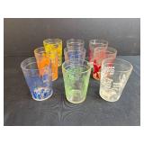 Set of Vintage Nursery Rhyme Juice Glasses Multicolor