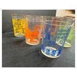 Set of Vintage Nursery Rhyme Juice Glasses Multicolor