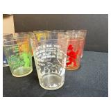 Set of Vintage Nursery Rhyme Juice Glasses Multicolor
